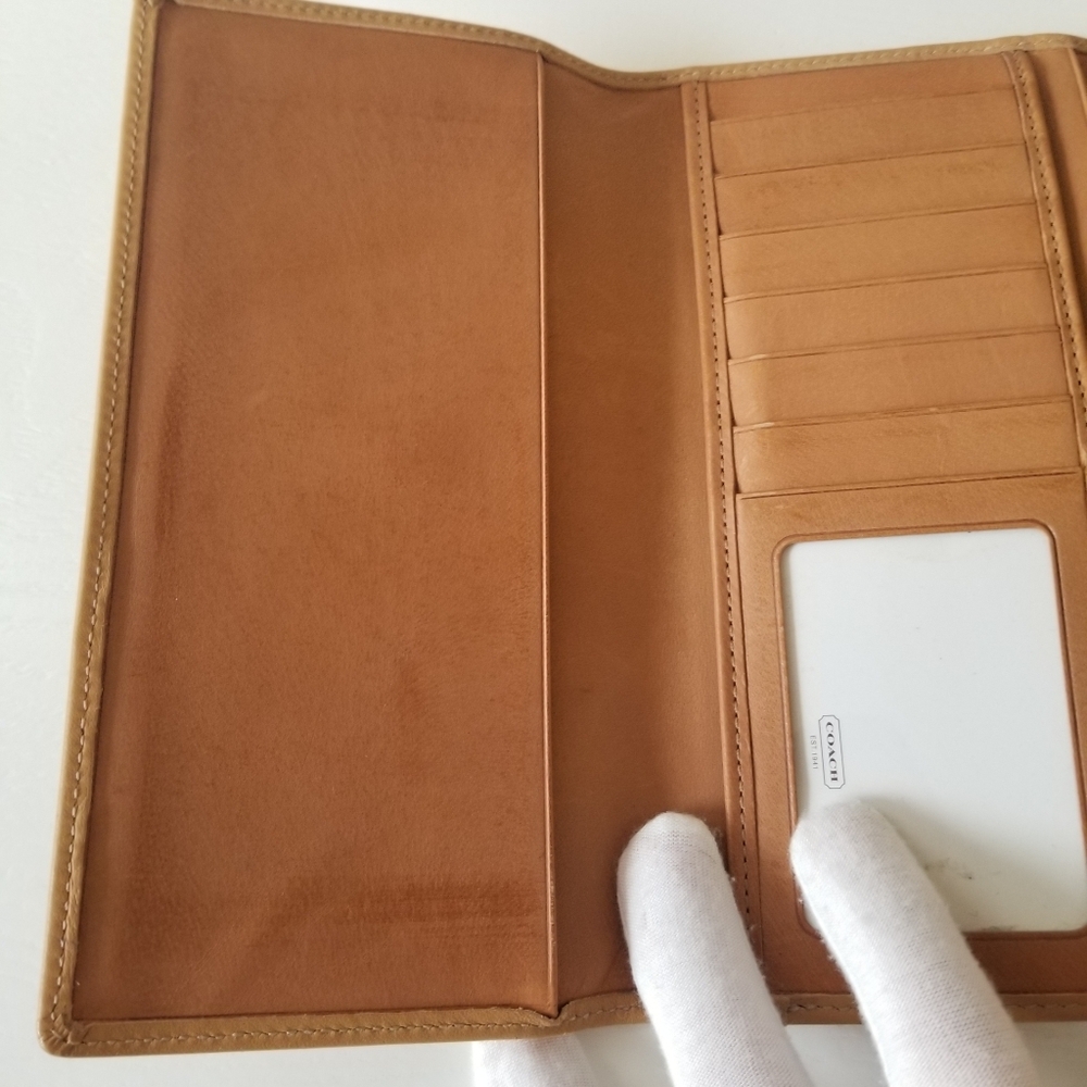 Vintage Coach Legacy Leather Tri-Fold Wallet Signature C Lining - Picture 8 of 16